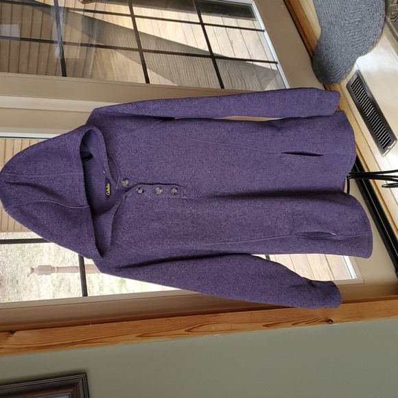 Cabela's Purple Hooded Sz. XL Sweater with Button Detail and Kangaroo Pockets - Picture 3 of 13